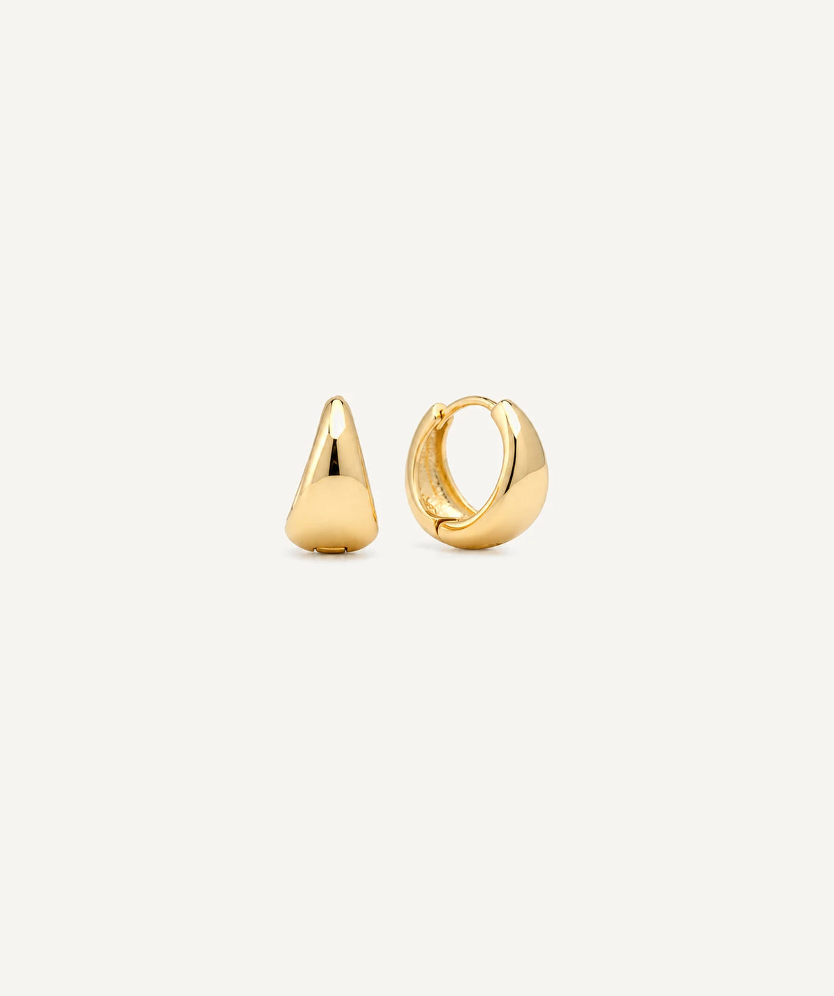 Gold Chunky Dome Hoop Earrings