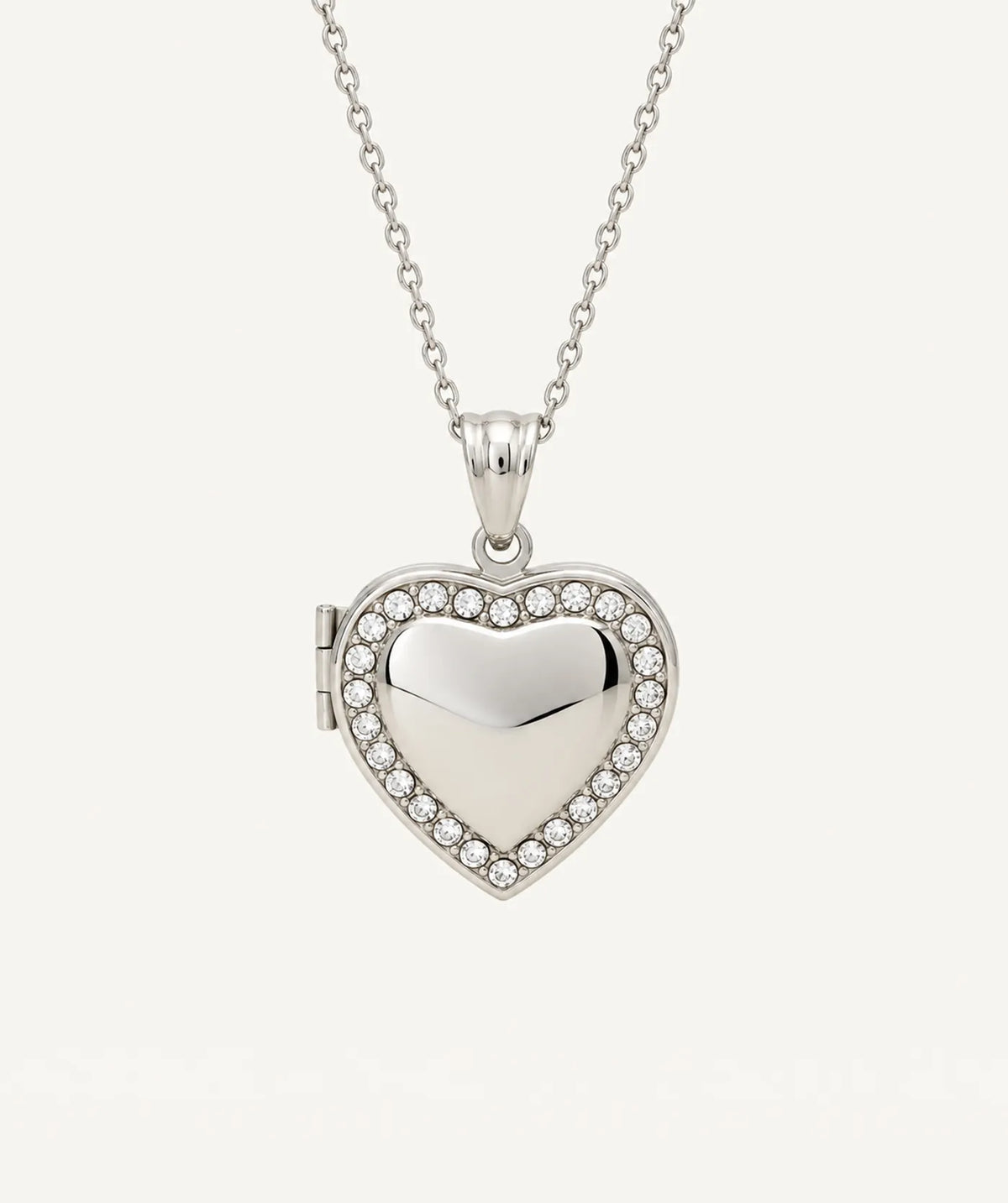 Silver Heart Photo Locket Necklace