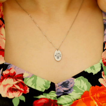 Birth Flower Bouquet Necklace Gift For Flower Lover - Moboduc Custom Jewelry