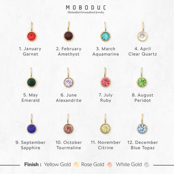 Birthstone Necklace Charms Gift for Birthday Custom Necklace - Moboduc Custom Jewelry