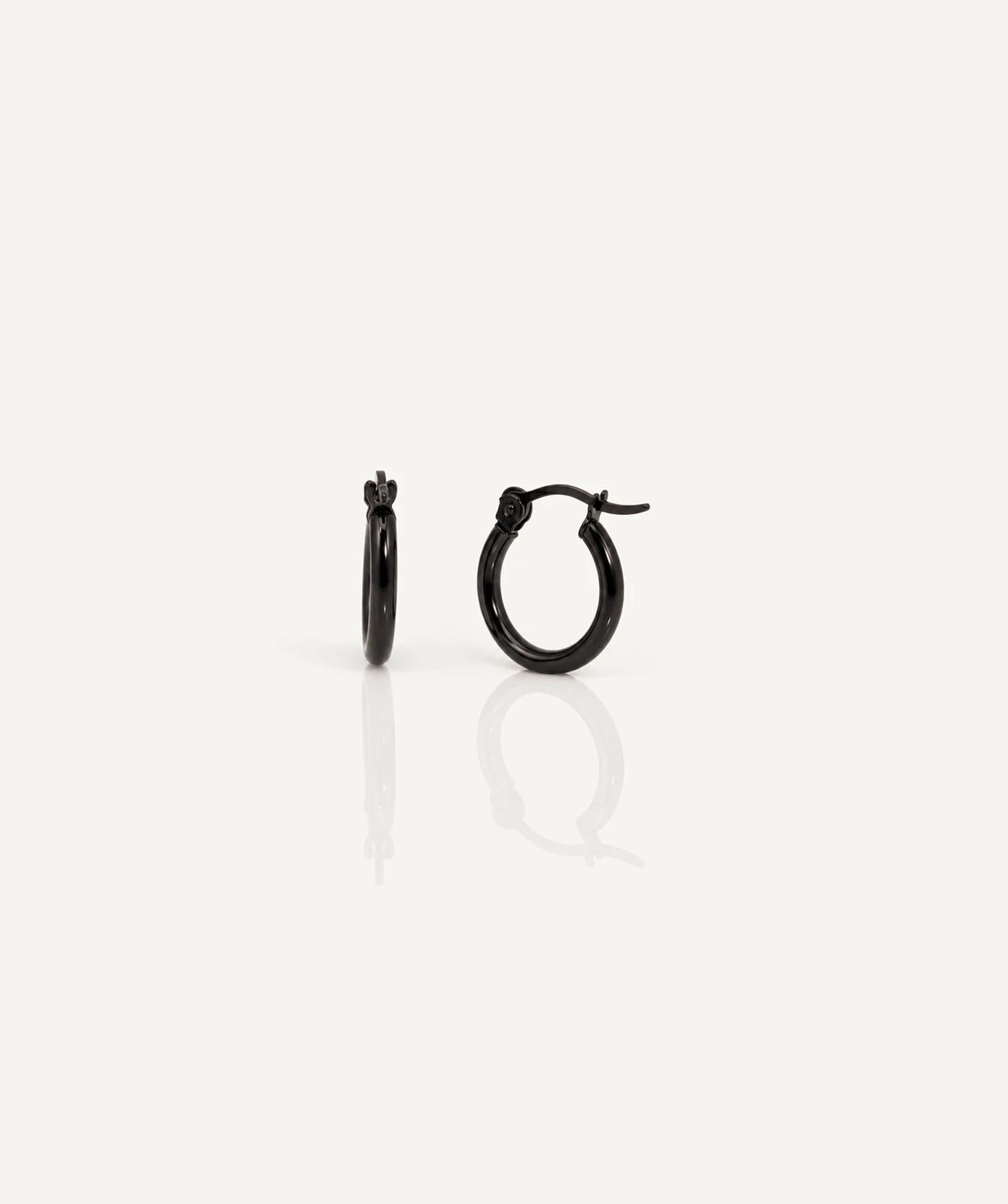 Black Stainless Steel Small Hoop Earrings
