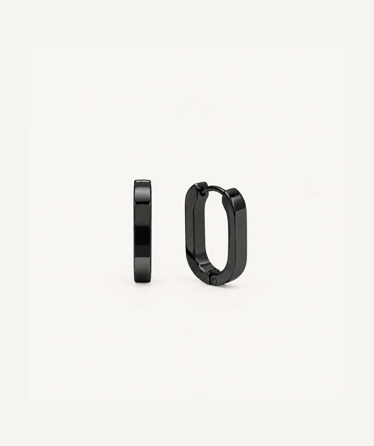 Black Rectangular Hoop Earrings