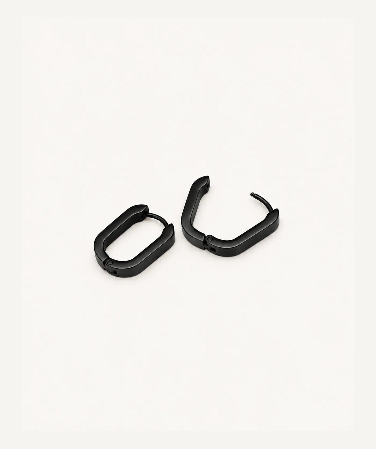 Black Rectangular Hoop Earrings