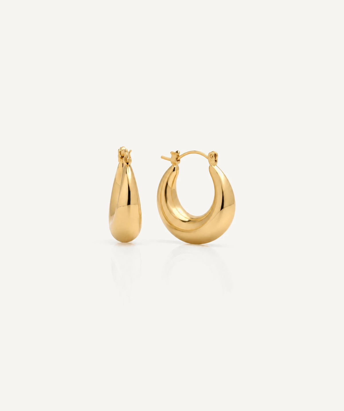 Gold Chunky Oval Hoop Earrings