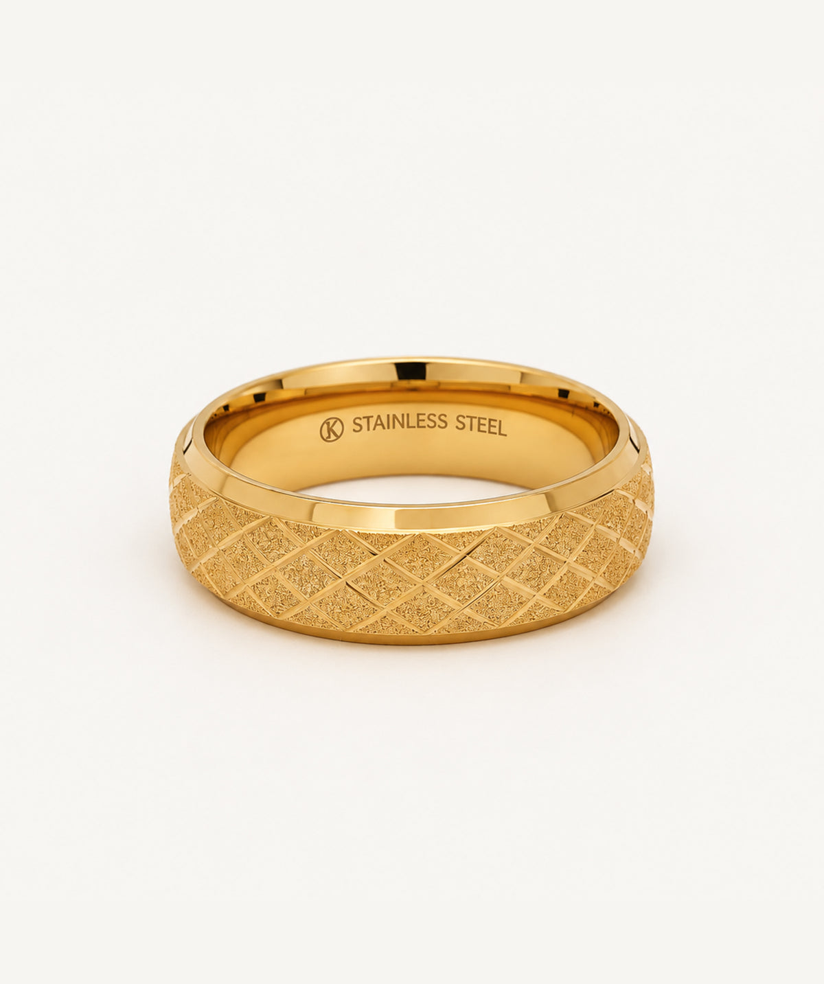 Gold Cross Line Band Ring