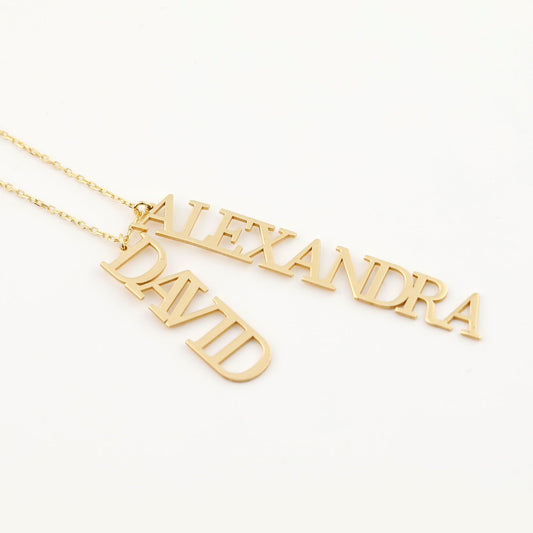 Custom Jewelry Personalized Name Necklace Vertical Name Charm Necklace - Moboduc Custom Jewelry