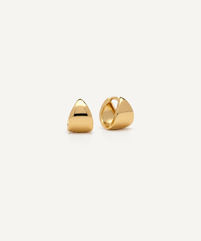 Gold Wide Tapered Huggie Earrings