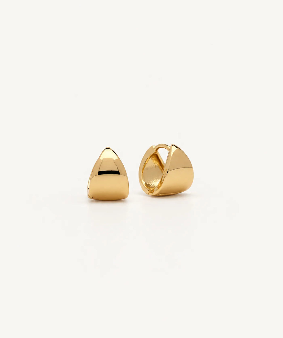 Gold Wide Tapered Huggie Earrings