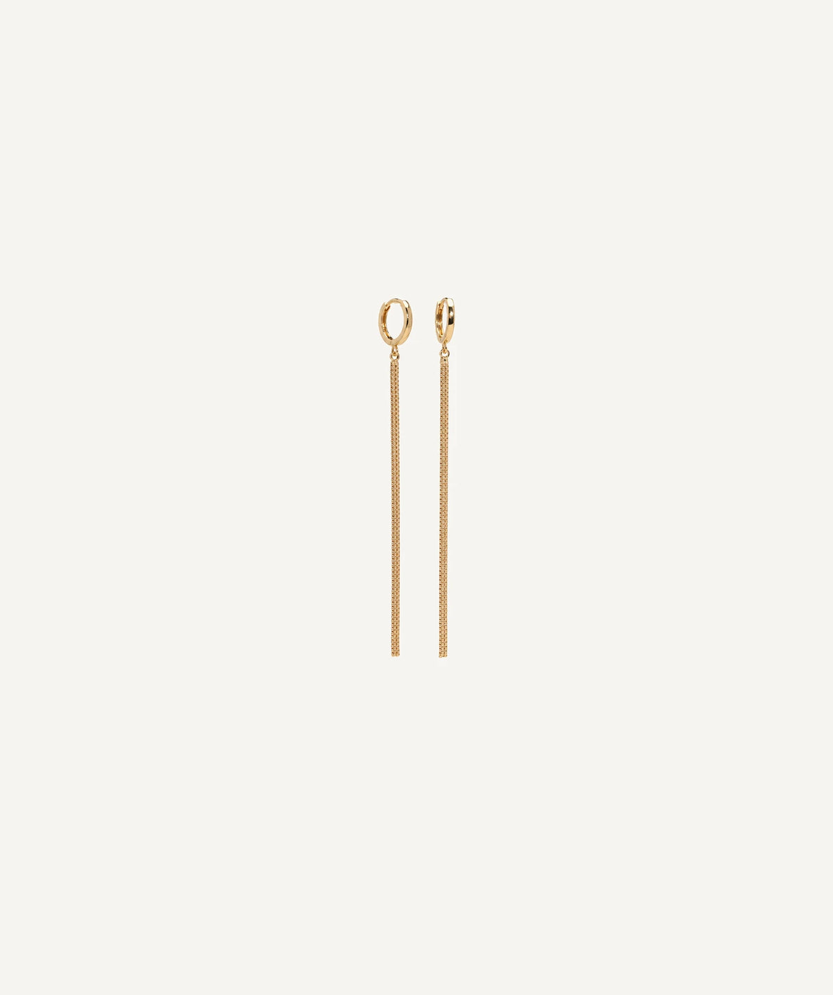 Gold Snake Chain Drop Hoop Earrings