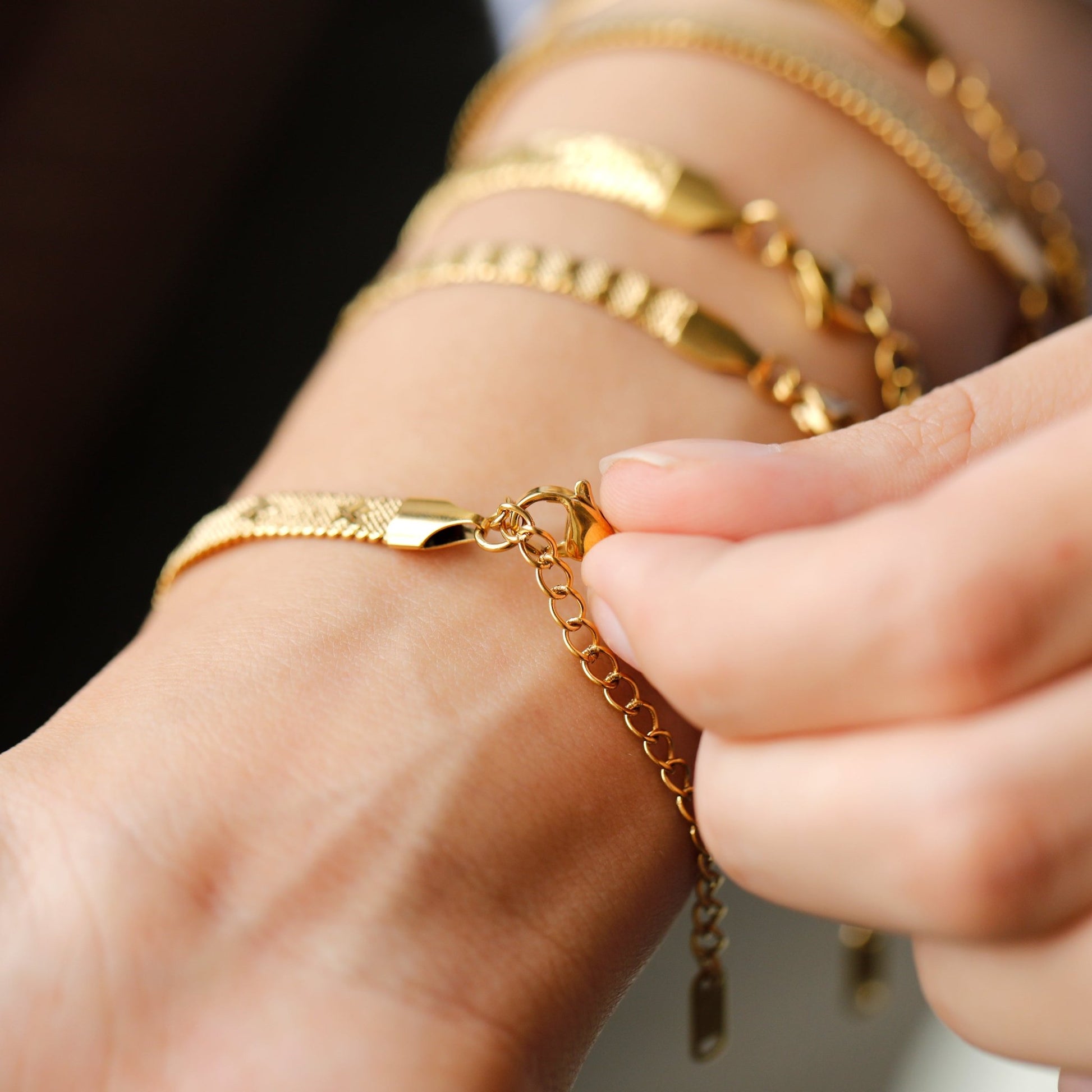 Gold Bracelets for Women 18k Gold Plated Jewelry Waterproof, Tarnishproof, Hypoallergenic - Moboduc Custom Jewelry
