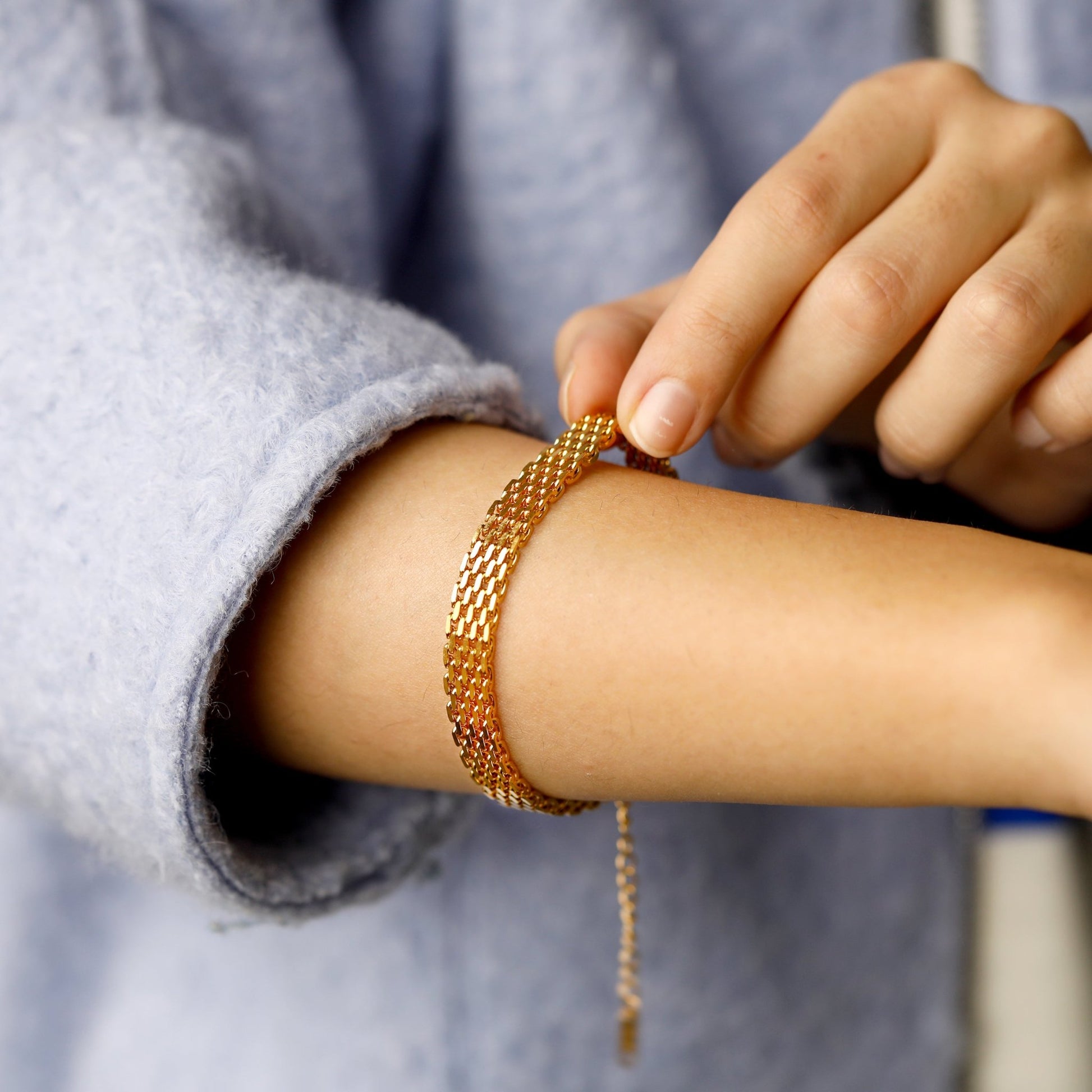 Gold Bracelets for Women 18k Gold Plated Jewelry Waterproof, Tarnishproof, Hypoallergenic - Moboduc Custom Jewelry