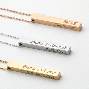 Gold Engraved Necklaces Gift for a Loved Custom Engraved Necklace Perfect Gift for Her - Moboduc Custom Jewelry