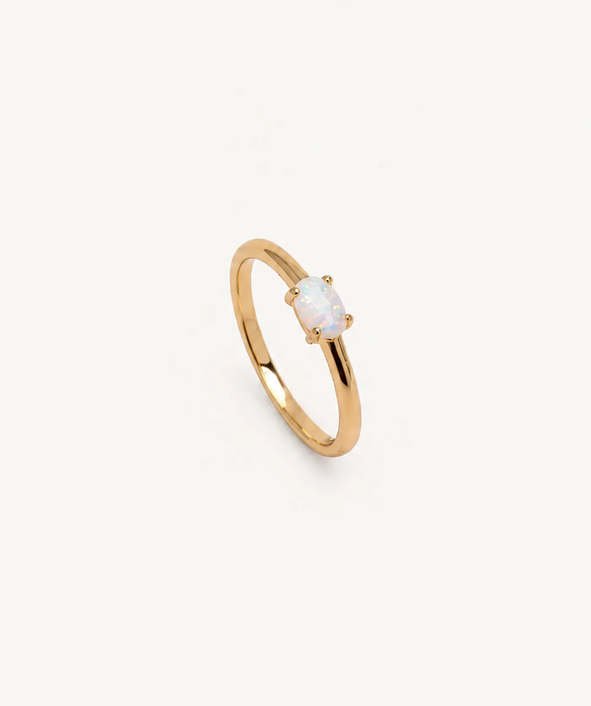 Gold Opal Egg Stone Ring