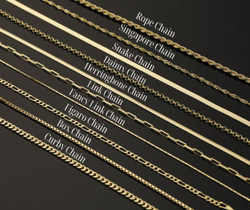 Gold Pendant Chains Necklace 925 Sterling Silver 14k Gold Filled Rope - Snake - Twist - Box - Curb - Moboduc Custom Jewelry