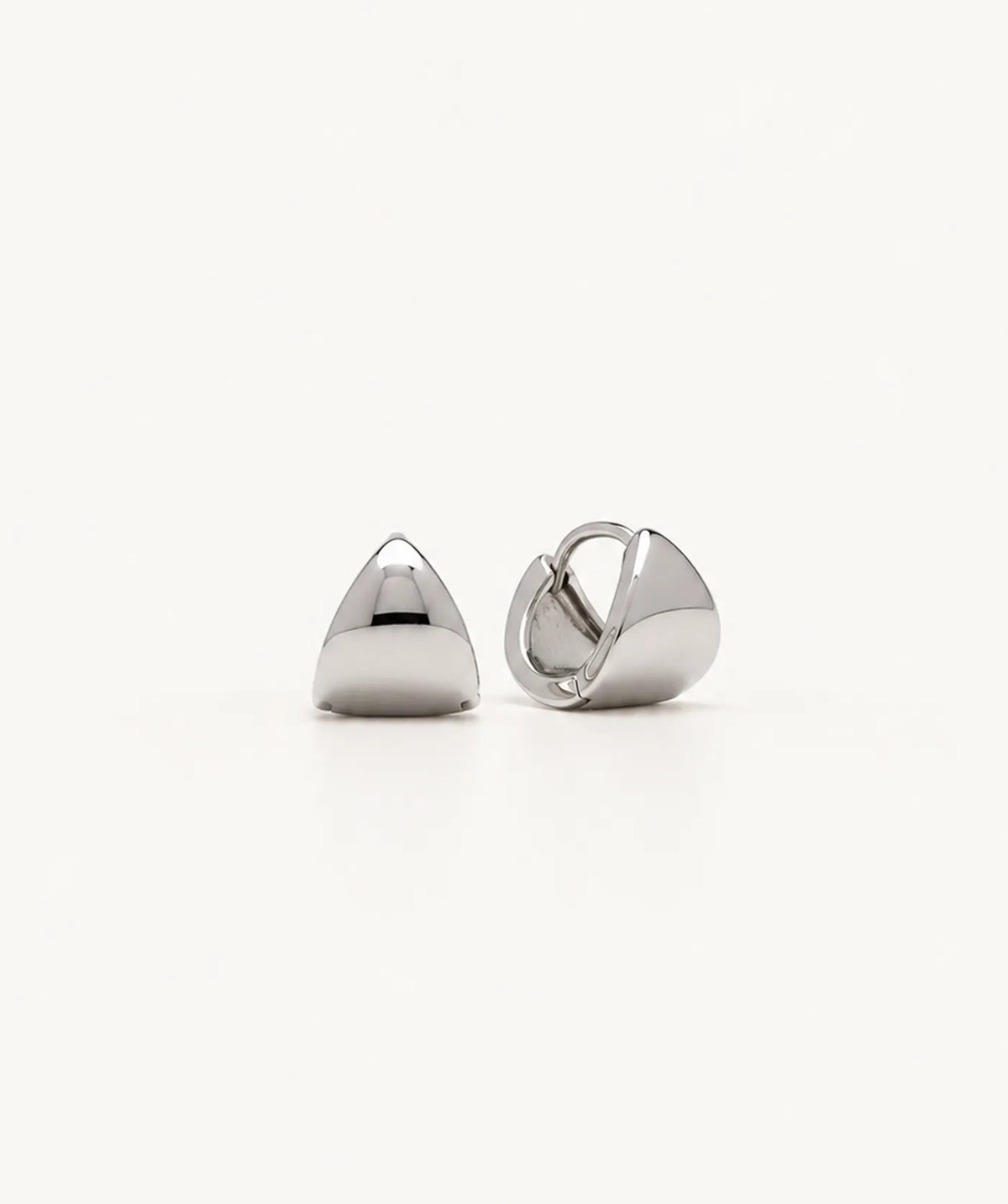 Silver Wide Tapered Huggie Earrings