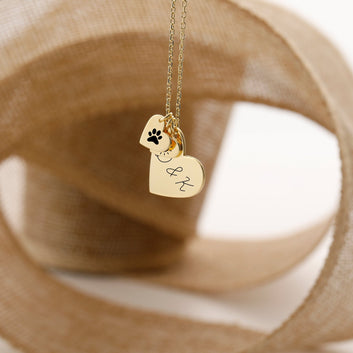 Heart Necklace Personalize Charm Necklaces Gift for Women 14k Gold & Sterling Silver - Moboduc Custom Jewelry