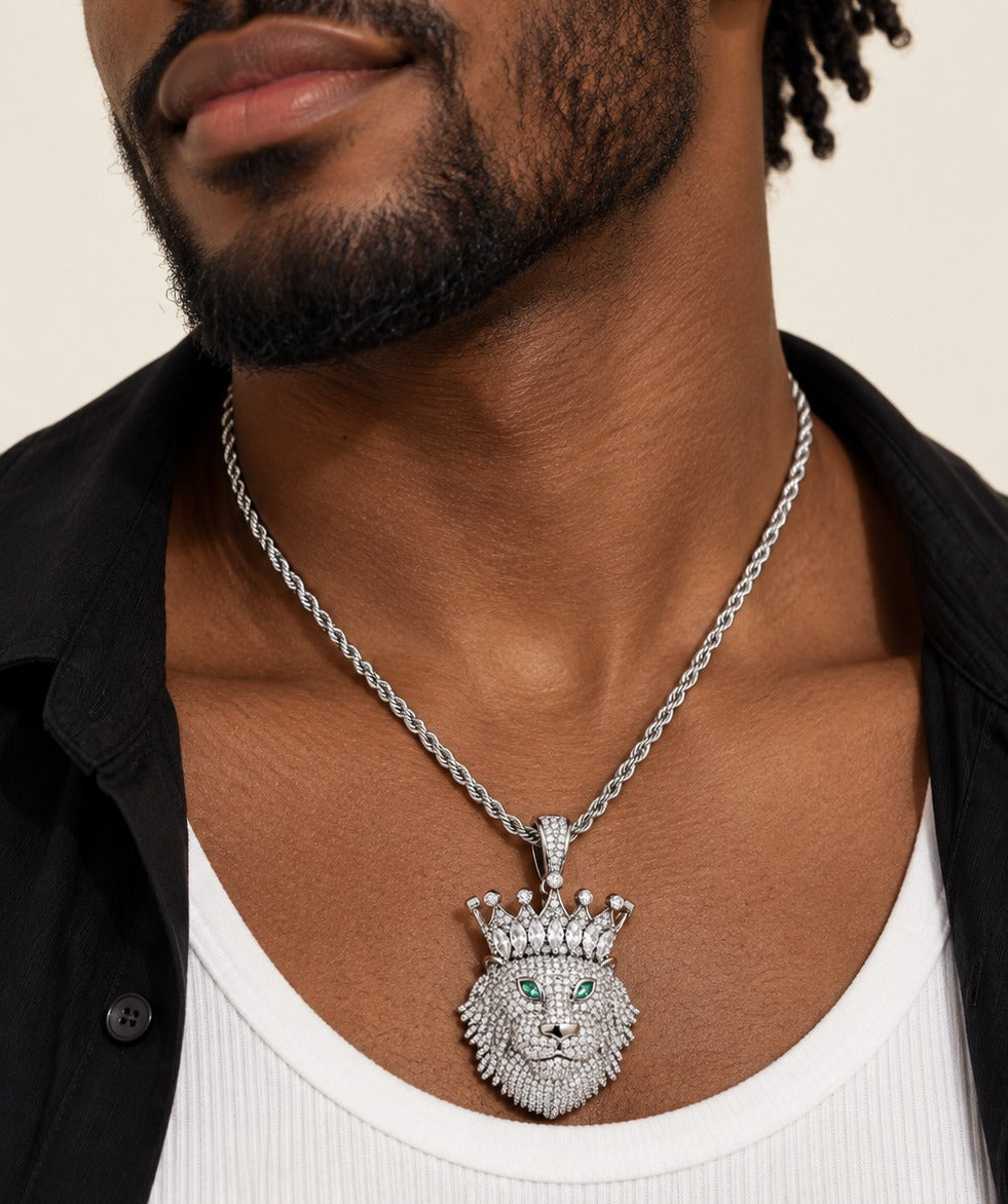 King Pendant Charm on model
