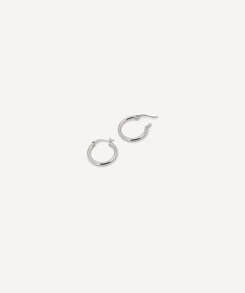 Silver Small Plain Hoop Earrings