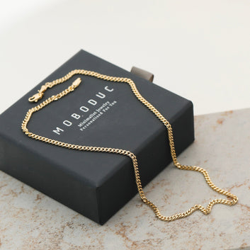 Layered Necklaces Figaro Chain Curb Chain Necklace 14k Gold Plated Lightweight - Moboduc Custom Jewelry