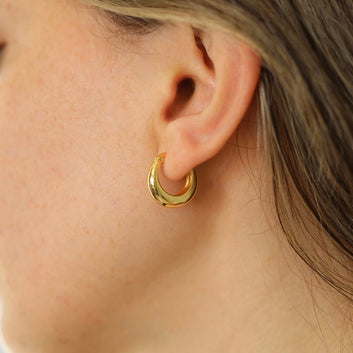 Lightweight Hoops Minimalist Earrings - Simple Hoop Earrings for Women 14k Gold Plated Hypoallergenic Moboduc Custom Jewelry