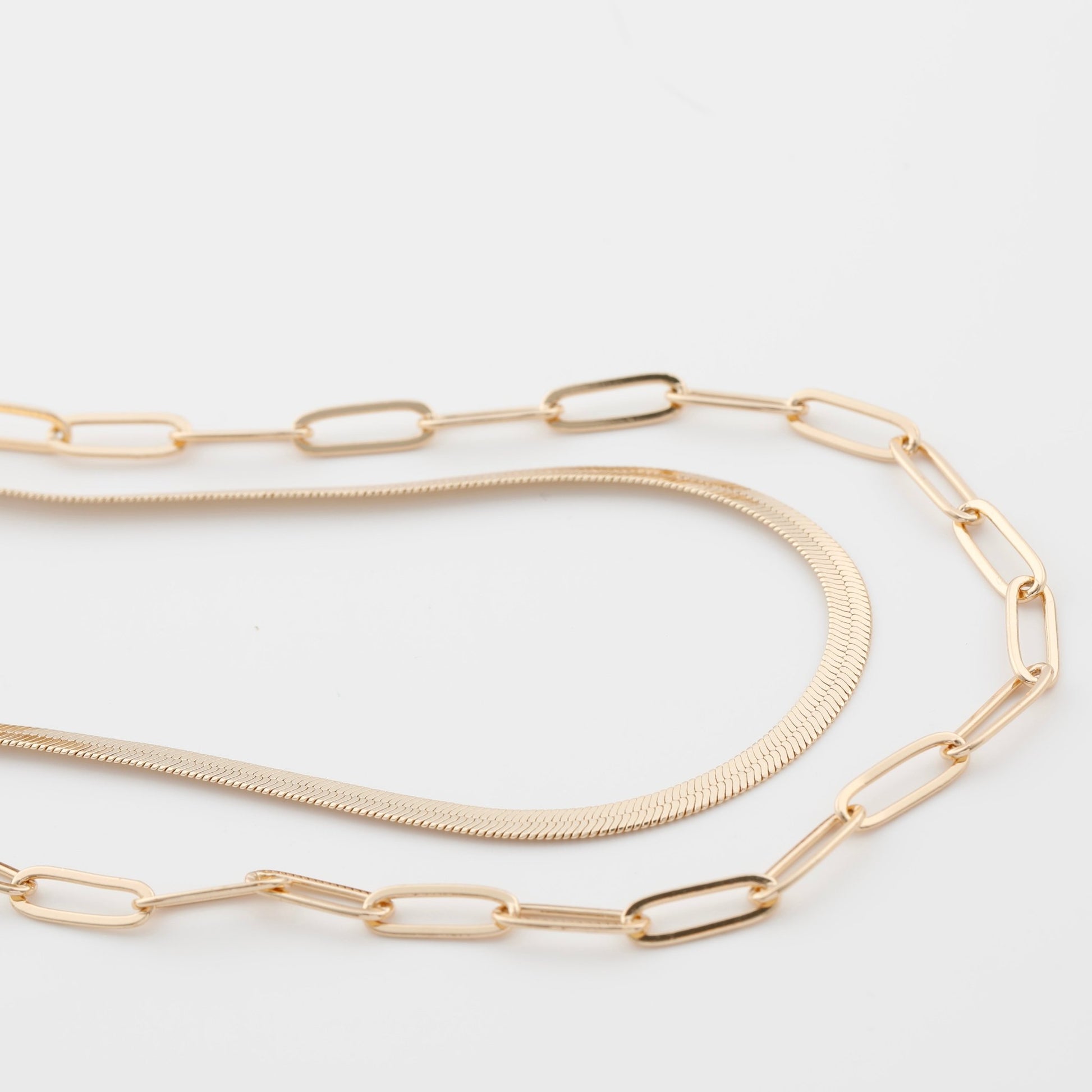 Medallion Pendant Necklace Gold Layer Set 14k Gold Plated Chain Necklace Set Herringbone Snake Necklace, Dainty Necklace Gift