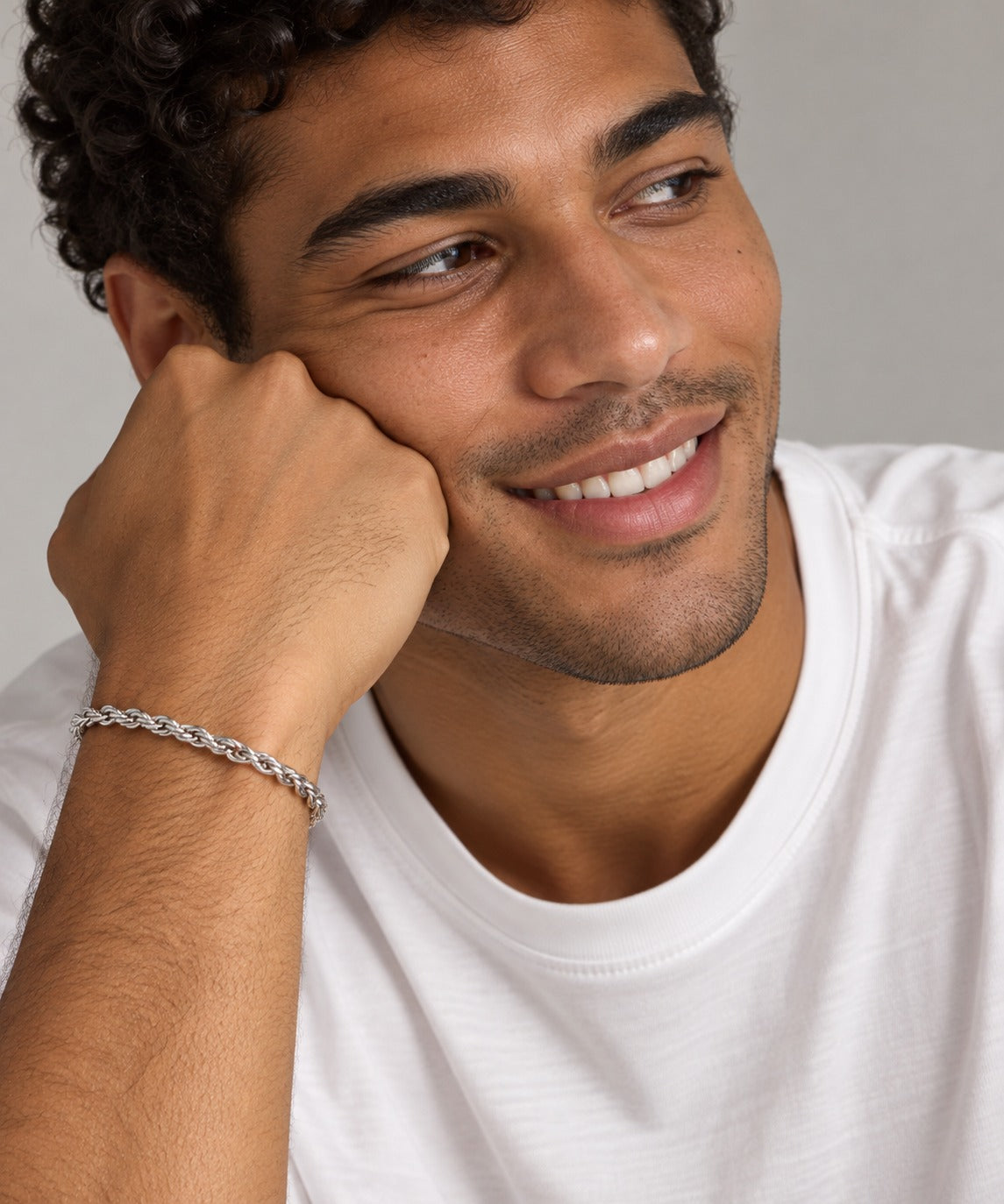 Men's Rope Chain Bracelet on model
