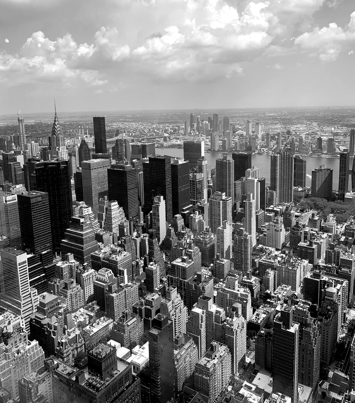 New York skyline with the Chrysler Building in black and white
