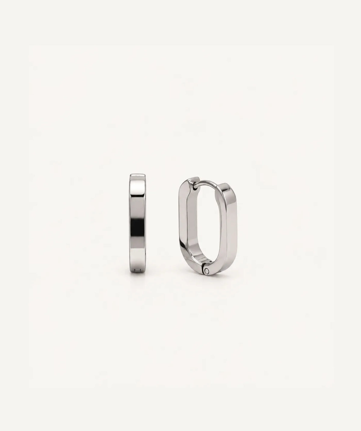 Silver Rectangular Hoop Earrings