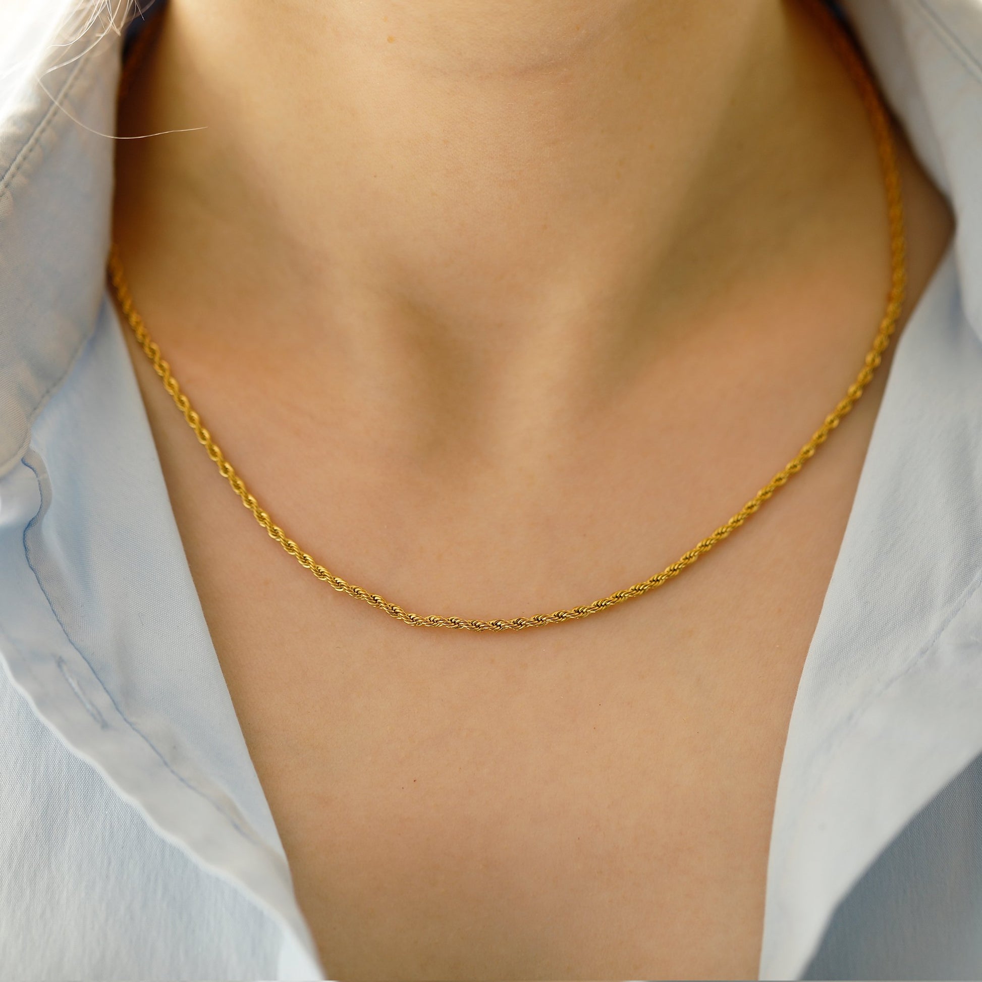 Rope Chain Necklace - Twist Chain Gift Wave Chain - Dainty Chain for Women Gift Moboduc Custom Jewelry