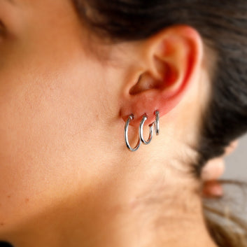 Silver Hoop Earrings Small 925 Sterling Silver Earrings Set Hypoallergenic Huggie Hoops Cartilage - Moboduc Custom Jewelry