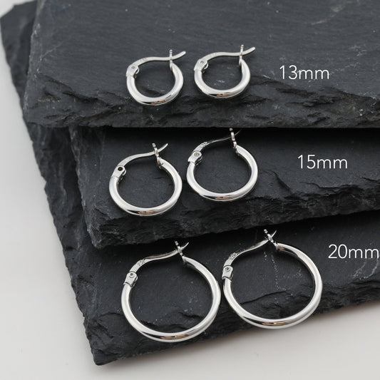 Silver Hoop Earrings Small 925 Sterling Silver Earrings Set Hypoallergenic Huggie Hoops Cartilage - Moboduc Custom Jewelry