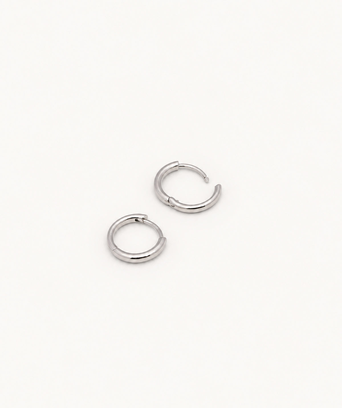 Silver Thick Plain Hoop Earrings