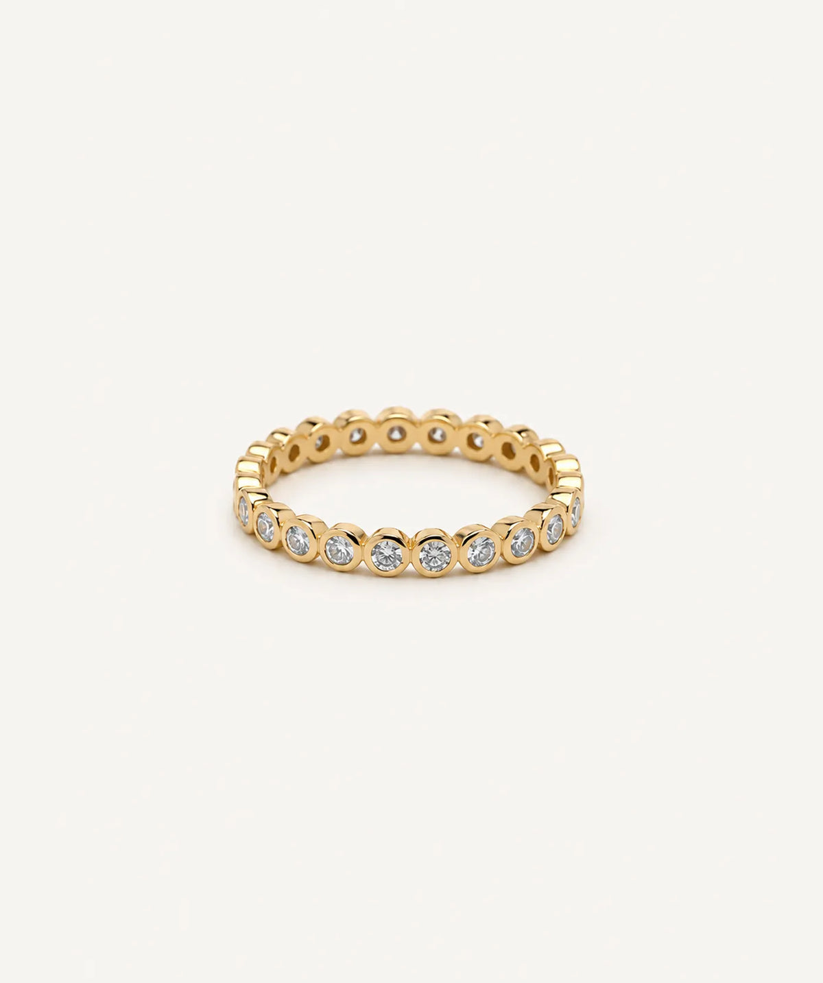 Gold Moissanite Round Tennis Ring