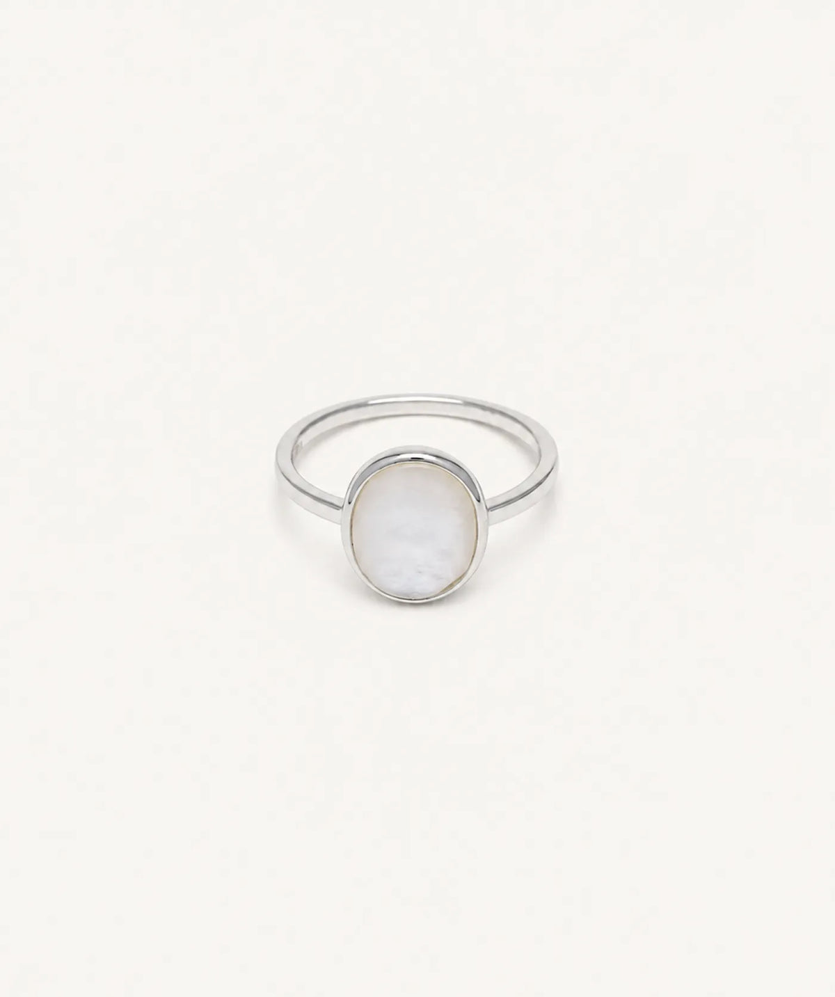 Silver Mother of Pearl Stone Ring