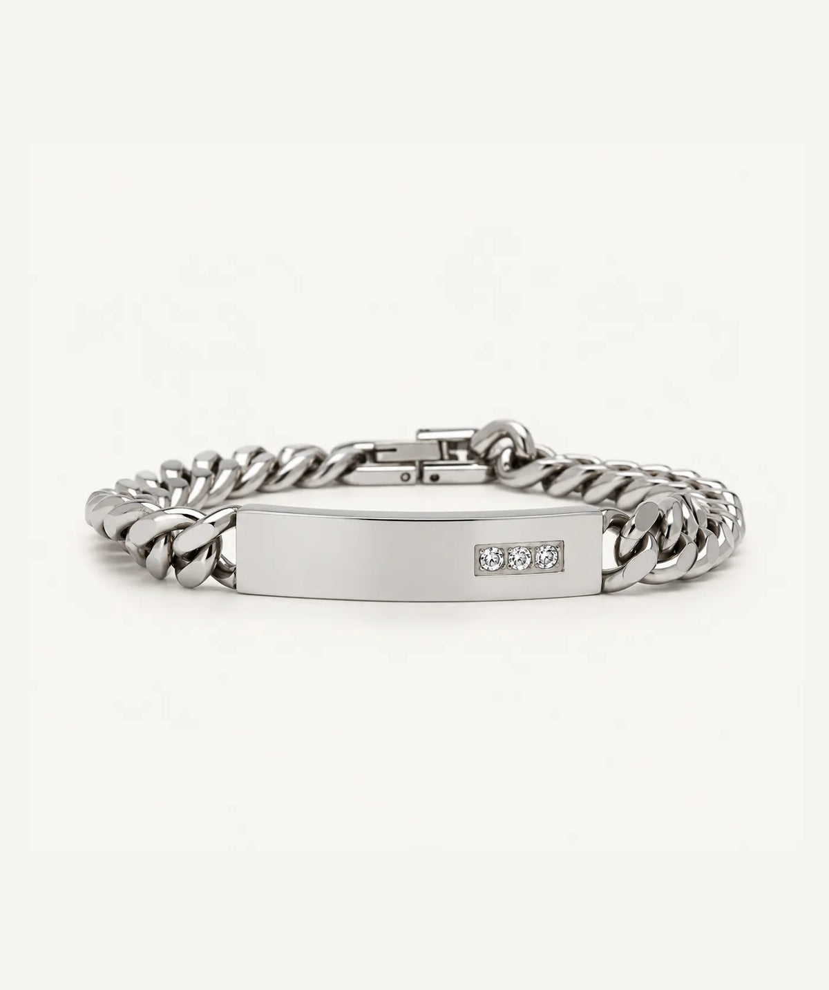 Men's Silver Thick Bar Bracelet