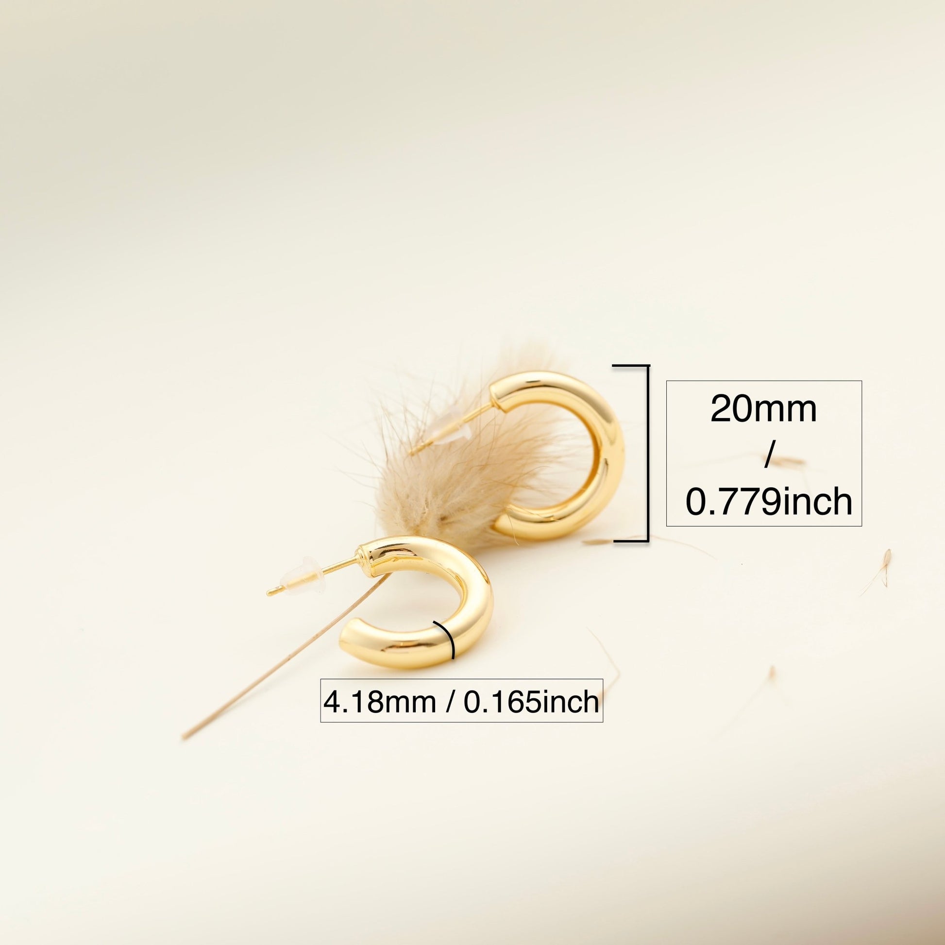 Small Open Hoop Earrings 14k Gold Plated Dainty Earrings Small Chunky Gold Hypoallergenic Hoops - Moboduc Custom Jewelry