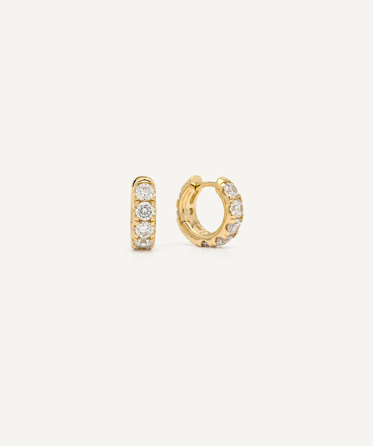 Gold Extra Thick Pavé Hoop Earrings