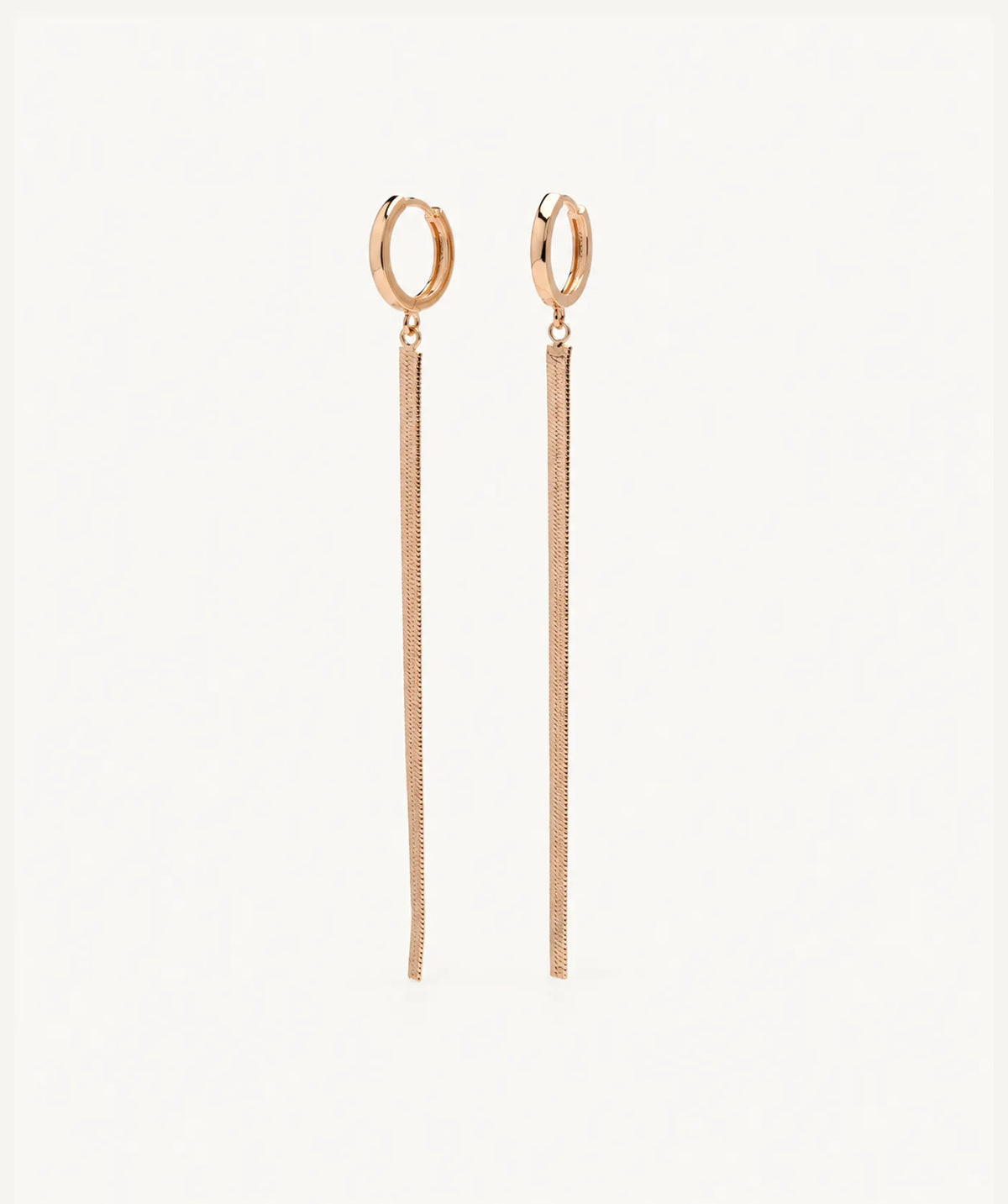 Gold Snake Chain Drop Hoop Earrings