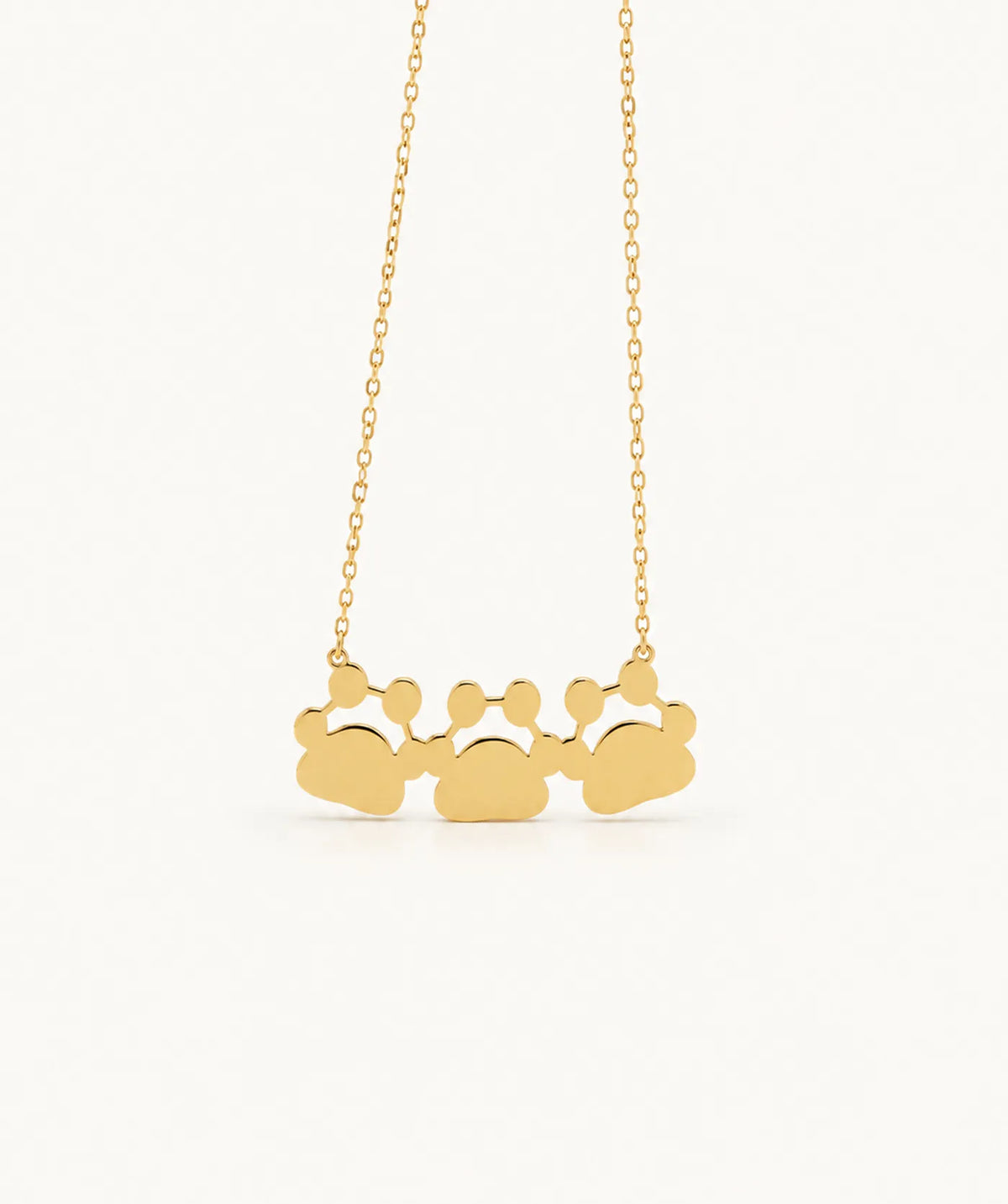 Silver Paw Necklace, shown in several sizes