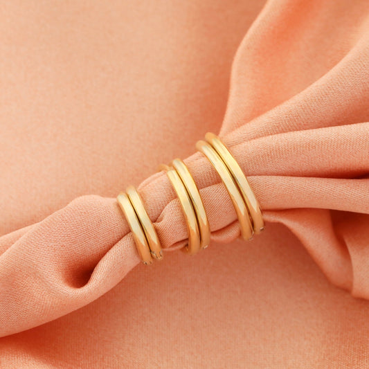 Tiny Gold Sleeper Hoop Earrings Set 11- 13- 15mm - Moboduc Custom Jewelry