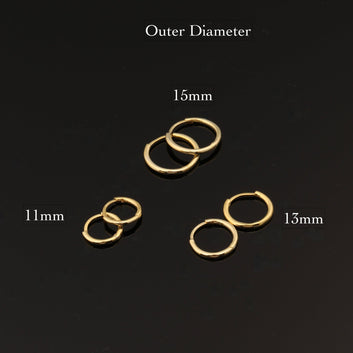 Tiny Gold Sleeper Hoop Earrings Set 11- 13- 15mm - Moboduc Custom Jewelry