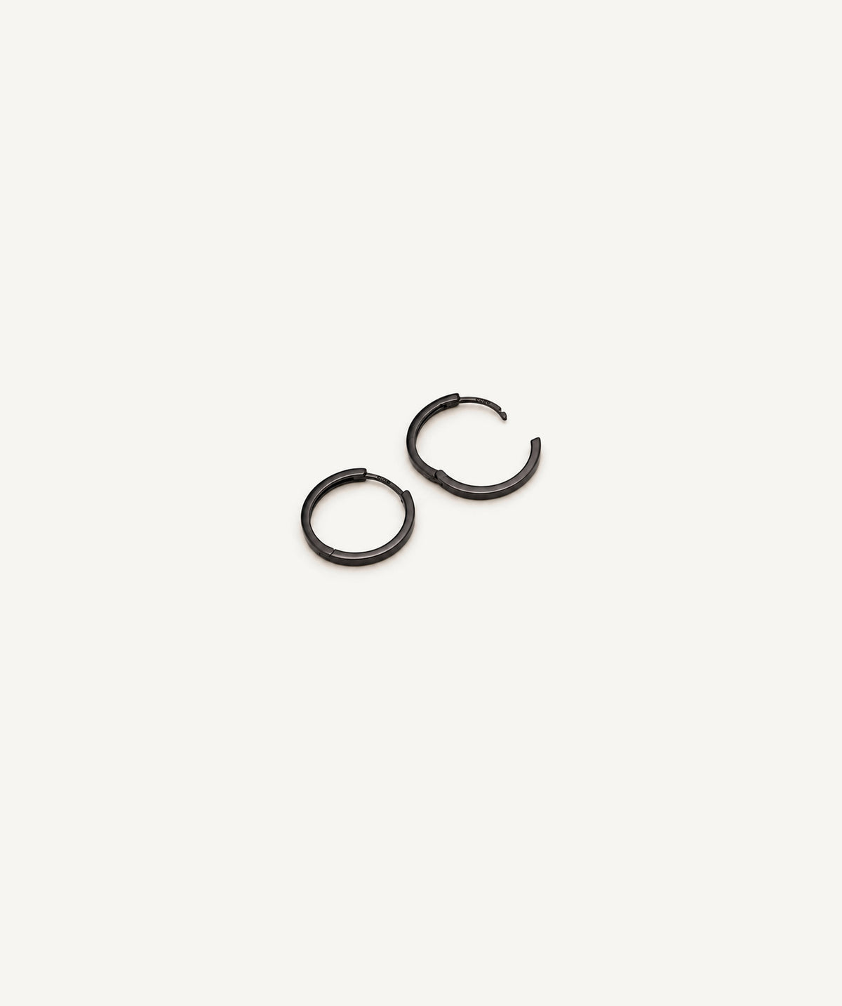 Black Flat Sleeper Hoop Earrings