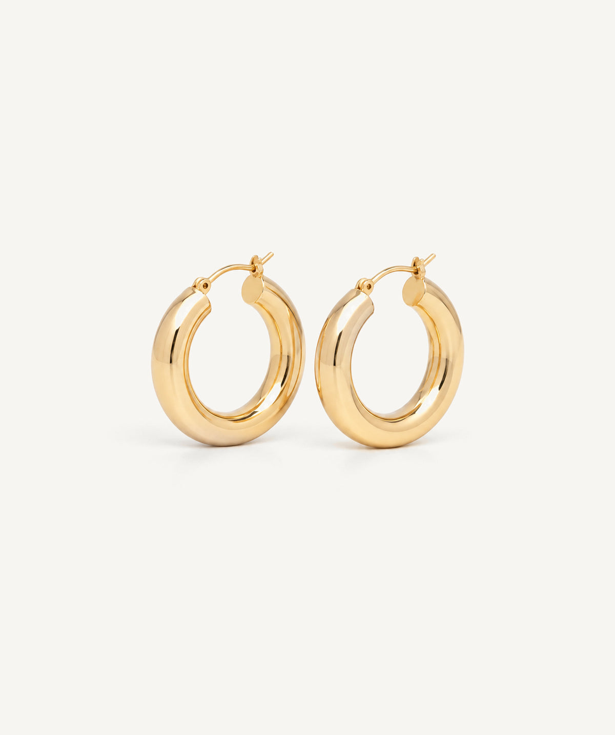 Gold Chunky Circle Hoop Earrings