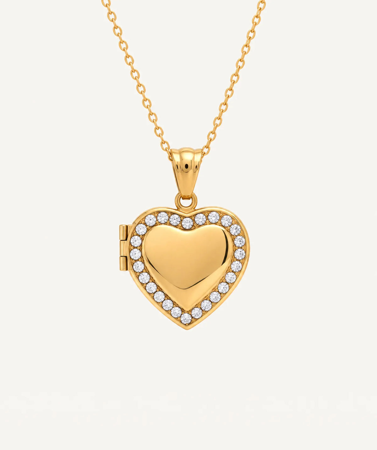 Gold Heart Photo Locket Necklace