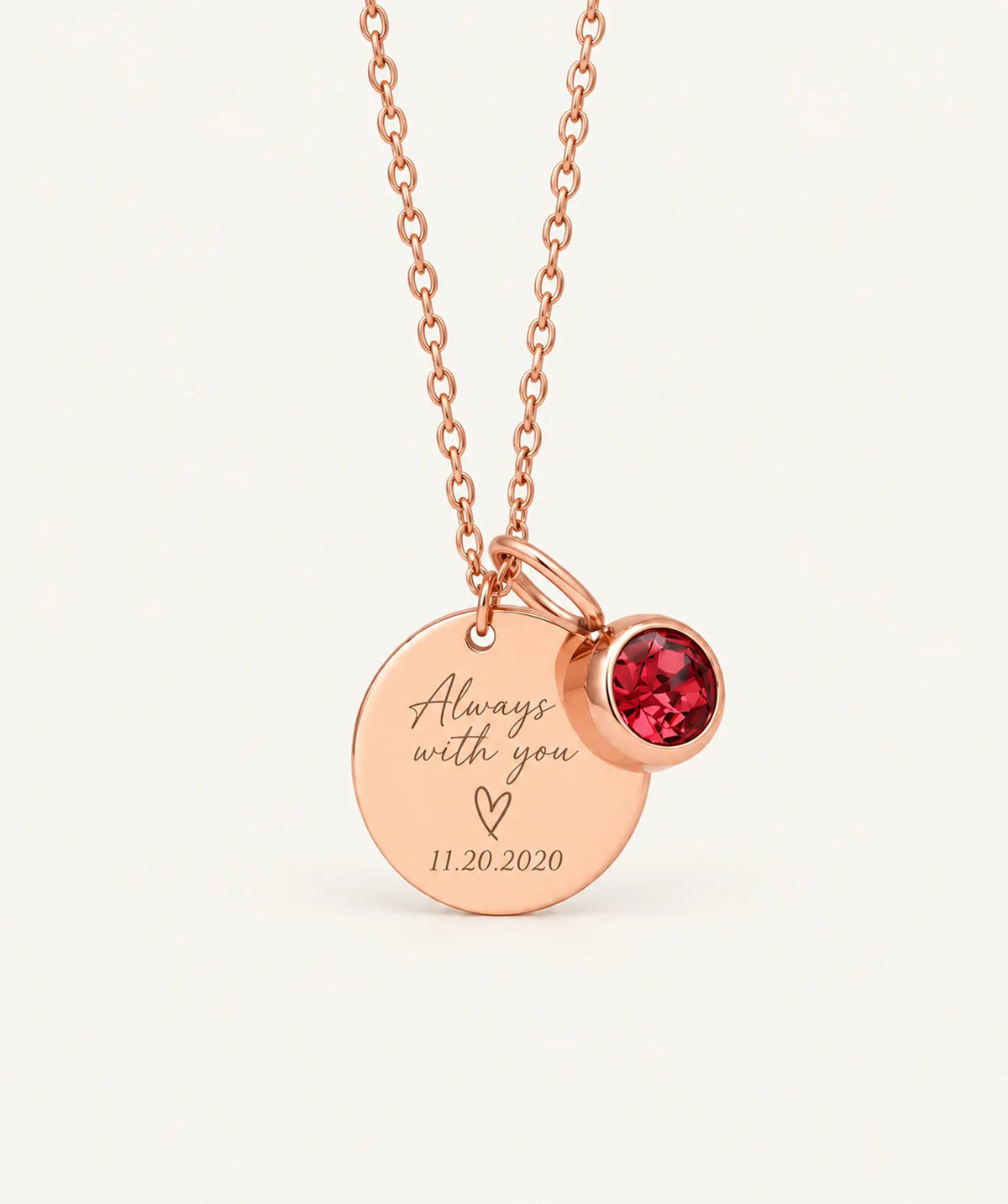 Rose Gold Disc Necklace