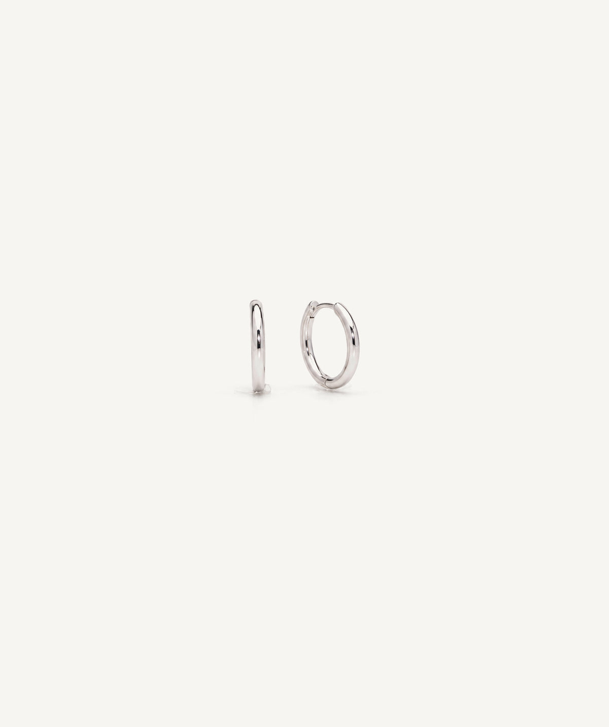 Silver Thick Plain Hoop Earrings