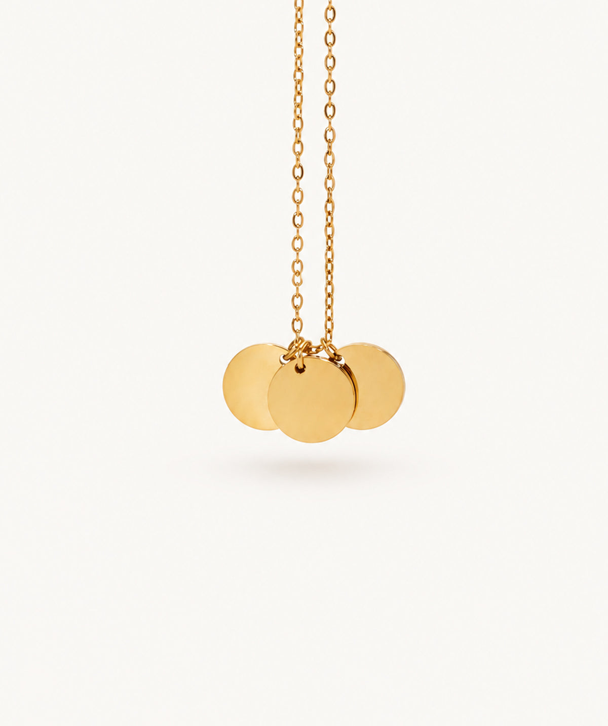 Gold Birth Flower 3 Disc Necklace – three small disc