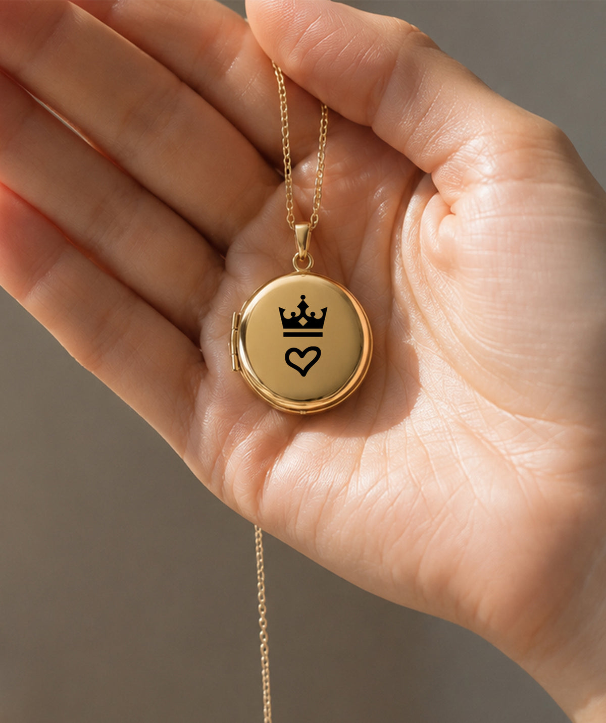 Gold Birth Flower Round Photo Locket – 2 disc lockets