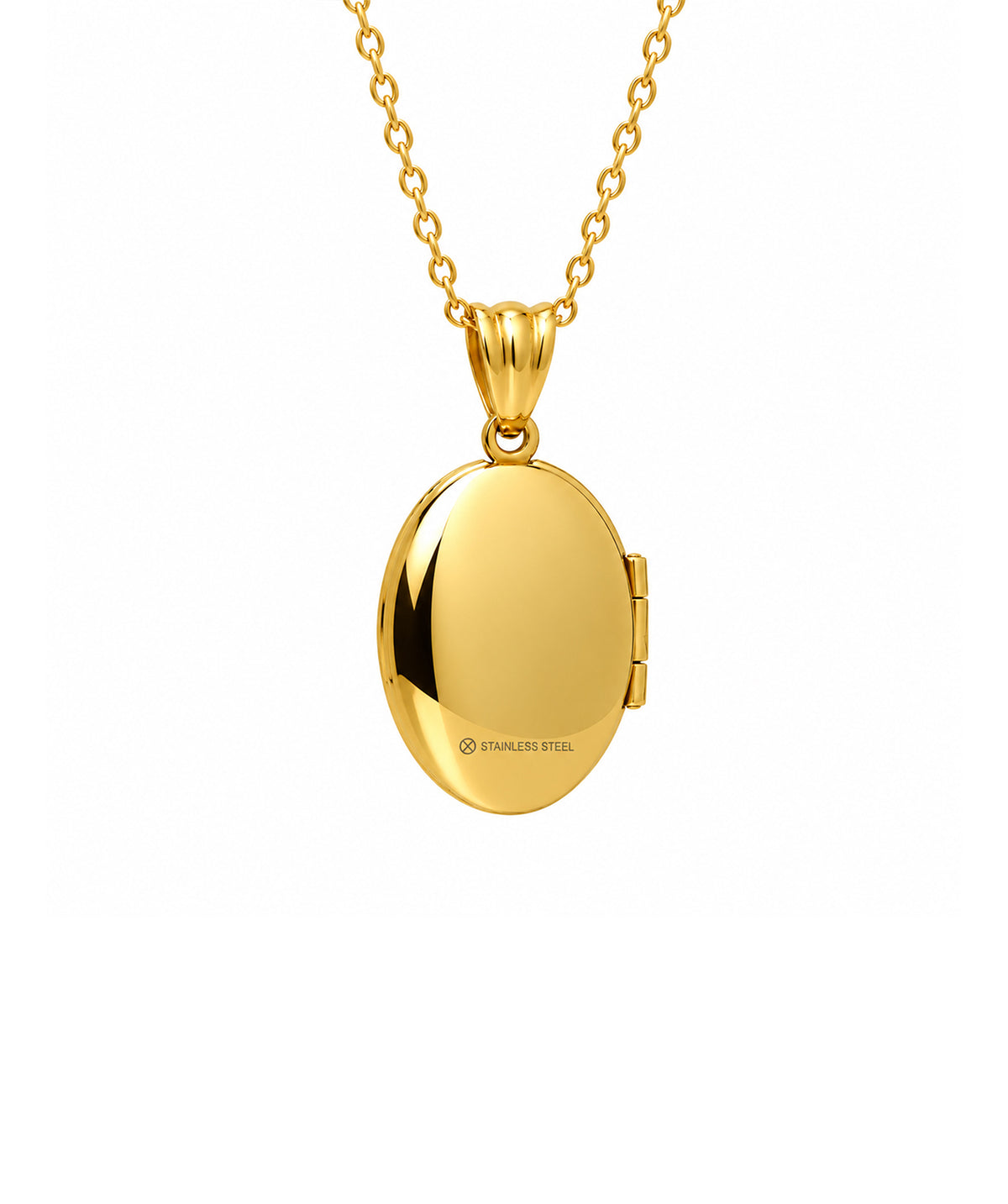 Gold Birth Flower Oval Photo Locket – GOLD OVAL NECKLACE BACK