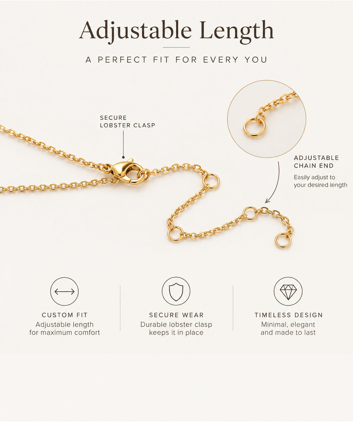 Gold Birth Flower Rectangular Necklace – adjustable finish